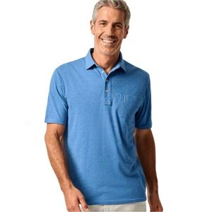 JOHNNIE-O Original 4-Button Polo Heathered 2.0 Deep Ocean Size Large